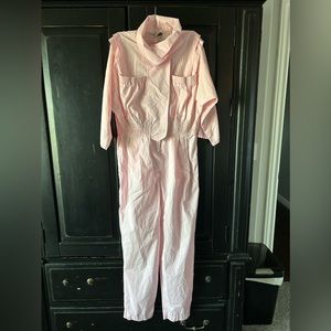 Vintage 80s Pastel Pink Jumpsuit. S-M, 6-10.